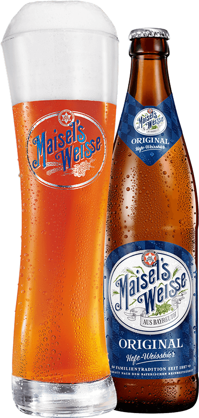 Bierglas und Flasche Maisel's Weisse Original